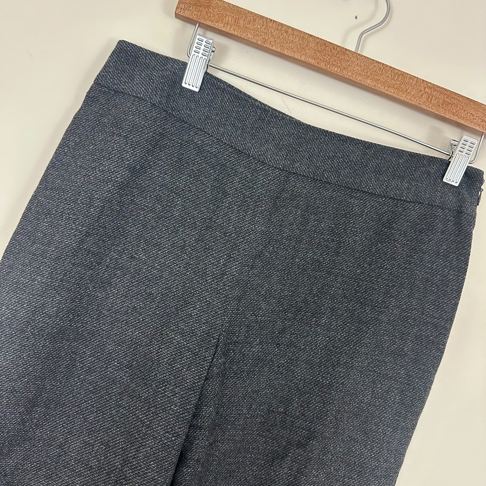Ann Taylor Wide Leg Dress Pants Gray VTG Wool Stretch Side Zip Workwear Womens 6